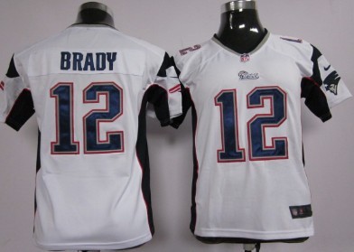 youths Jersey nike New England Patriots 12 Tom Brady White Game